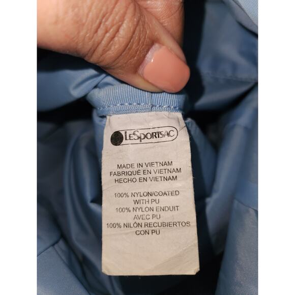 LeSportsac Coated Nylon Backpack Blue 12x13x3.5 - Picture 11 of 12